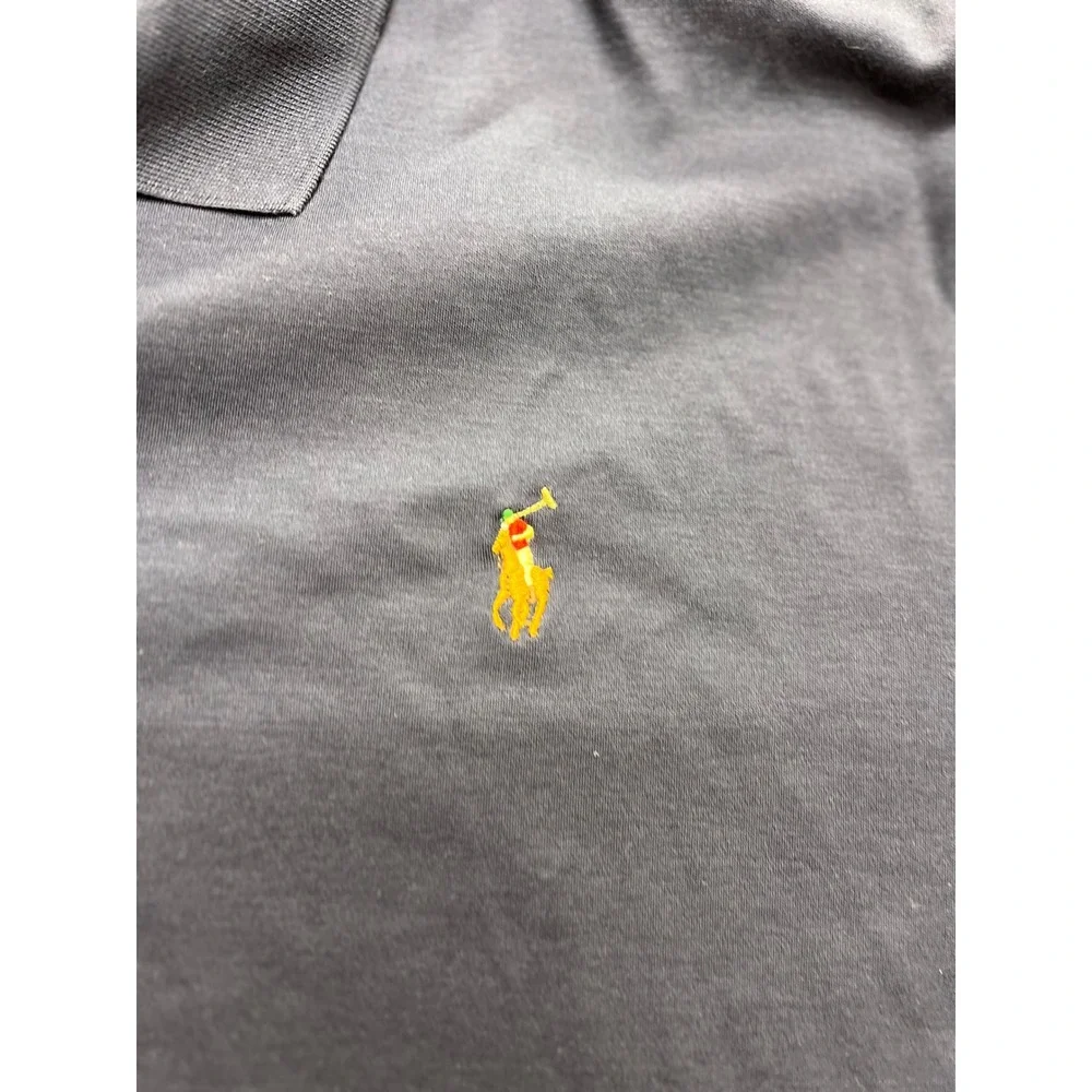 Polo Ralph Lauren Mens XL Navy Blue Long Sleeve Polo Shirt‎ Classic Fit Cotton